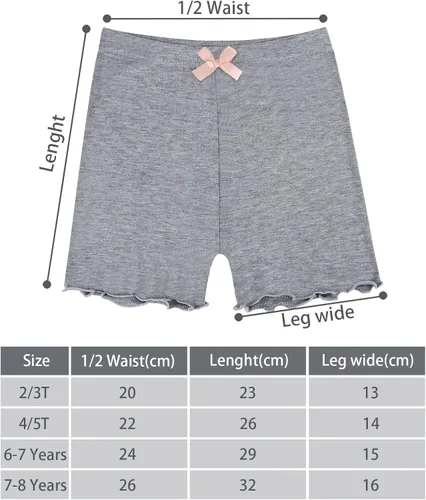 Vista 2 de Ruisita Paquete de 6 pantalones cortos de modal para niñas, pantalones cortos de baile para niñas, pantalones cortos de bicicleta debajo del vestido
