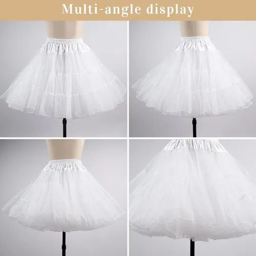 Vista 5 de Women Tutu Petticoat Dance Half Slips Coplay Tulle Underskirt Crinoline Layered Party