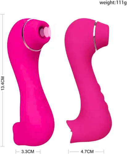Vista 3 de Estimulador de clítoris de pulso de aire y vibrador para lamer la lengua, lamer el clítoris, succión de clítoris, tecnología de onda de presión