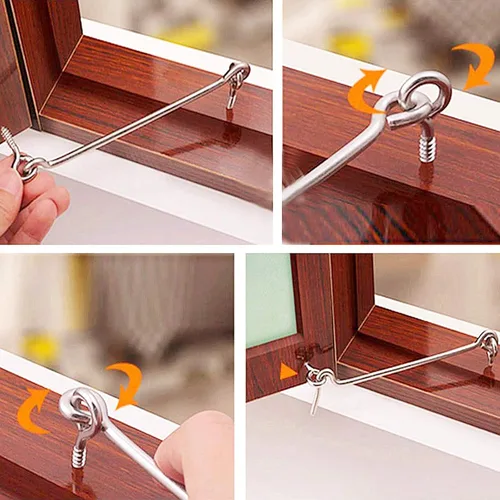 Vista 7 de 4 ganchos de cabina de 1.5 pulgadas, pestillo de puerta, puerta giratoria para ventana, con tornillos de montaje