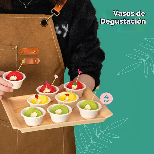 Vista 6 de Fit Meal Prep [Paquete de 100] Vasos desechables compostables para condimentos y muestras de 2 onzas, tazas biodegradables de fibra de bagazo