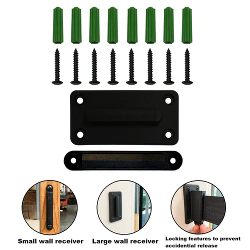 Vista 7 de VIP Crowd Control - Juego de barreras de seguridad con cinturones retráctiles, 91 cm de altura, cinturón de 198 cm y soporte de pared Cinturón