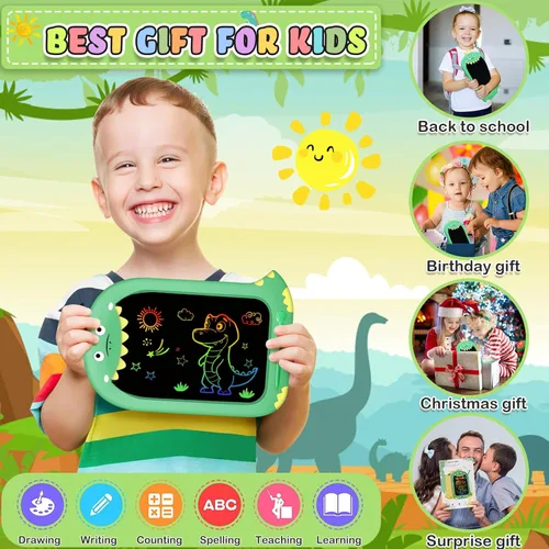 Vista 2 de Juguetes para niños de 1 a 2 años, tableta de dibujo de 10 pulgadas, tableta de escritura para niños, juguete de aprendizaje para niños de 1, 2, 3