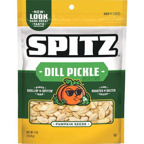 Vista 10 de Spitz Semillas de calabaza, pimienta agrietada, bolsa de aperitivos de 4 onzas