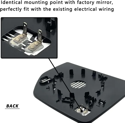 Vista 4 de Reemplazo de cristal del espejo superior calefactado del lado izquierdo del conductor para Ford F150 2015-2020 2017-2020 Ford F250 F350 – Espejo