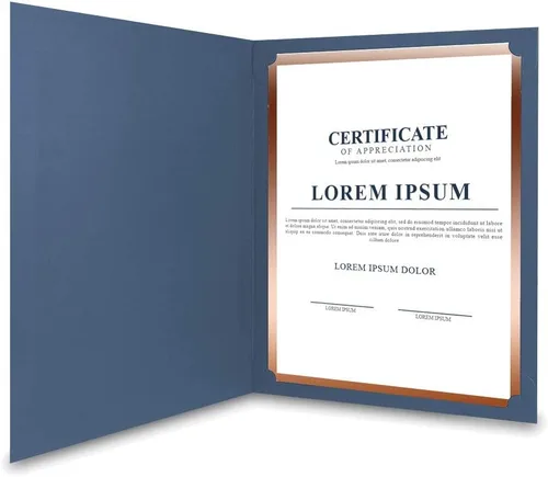 Vista 6 de Portacertificados SUNEE (Azul Marino, 30 paquetes), cubiertas de diploma con borde de papel dorado, para certificados de tamaño carta 8.5x11