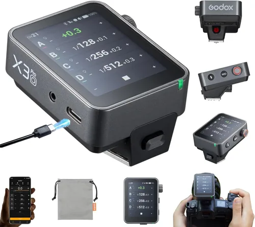 Vista 10 de Godox X3 Pro C X3Pro C TTL GODOX Trigger inalámbrico para Canon, pantalla táctil LCD de 2.4 pulgadas, batería de iones de litio de 2930 mAh