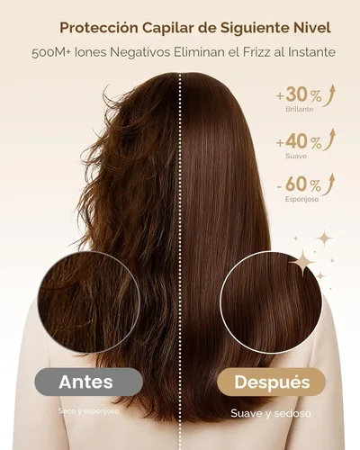 Vista 3 de Secador de pelo iónico, secadora de alta velocidad de 160,000 RPM con Beige