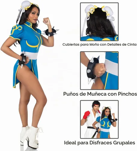 Vista 4 de Leg Avenue Disfraz de Street Fighter ChunLi para mujer