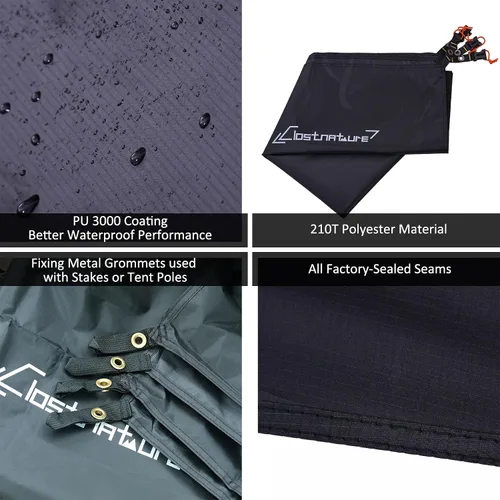 Vista 2 de Clostnature Huella de Tienda de Campaña - Lona Impermeable para Camping, Protector de Suelo de Tienda Resistente, Alfombrilla Ultraligera
