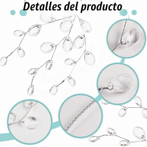 Vista 3 de Jetec 60 púas de cristal acrílico floral para árbol de Navidad