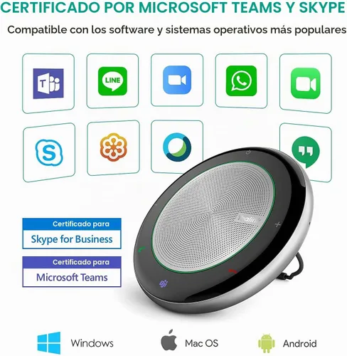 Vista 5 de Yealink Altavoz Bluetooth Micrófono de conferencia Equipos Certificado CP700 USB Full Duplex Algoritmo de reducción de ruido Oficina en casa 360°