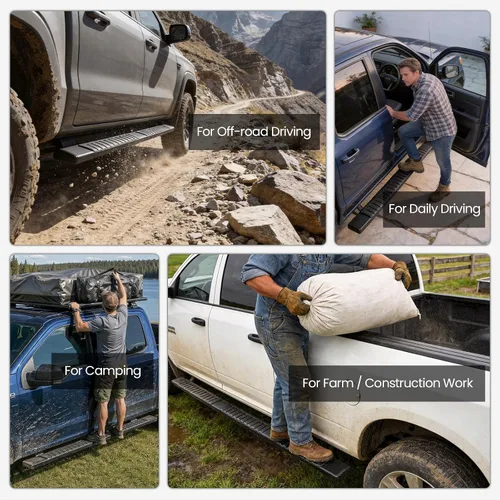 Vista 7 de PZ - Estribos de 6 pulgadas compatibles con Dodge Ram 1500 Crew Cab 2009 - 2018 (incluye 2019 - 2024 1500 Classic), Ram 2500 3500 2010 - 2024 Negro