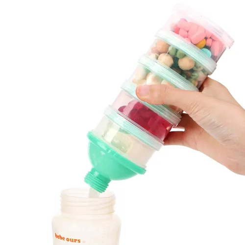 Vista 5 de Accmor dosificadores de leche en polvo para bebés, antiderrames, inteligentes, apilables, contenedor de almacenamiento para viaje, sin bisfenol A, 5