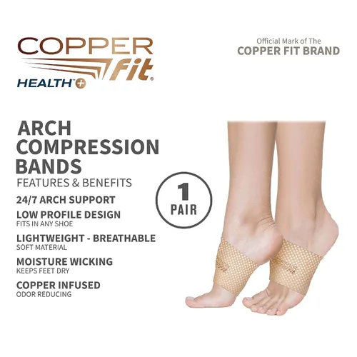 Vista 3 de Copper Fit Bandas de compresión de arco unisex Health, beige