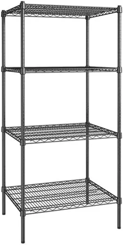 Vista 14 de Kit de 4 estantes de epoxi verde NSF de 21 x 72 pulgadas con postes de 86 pulgadas, estantería de almacenamiento resistente, kit de estantería