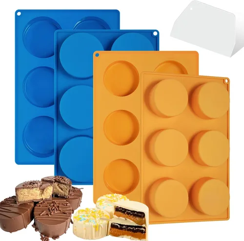 Vista 7 de Webake Juego de moldes para discos de pastel de tamaño pequeño, moldes planos de silicona para tartas de 1.75 x 0.75 pulgadas, sin BPA, 2 moldes y 1