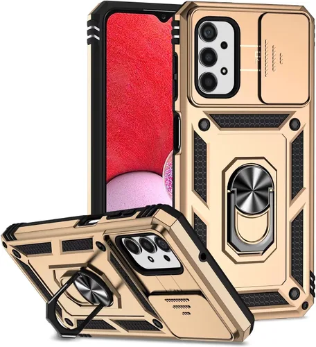Vista 13 de Funda para Galaxy A32 5G, protección de grado militar para automóvil [soporte integrado] Soporte de anillo de metal de doble capa TPU resistente +