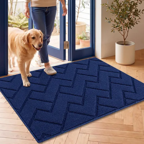 Vista 23 de hicorfe Tapete para puerta delantera para entrada exterior, 20 x 31.5 pulgadas, absorbente, resistente a la suciedad, tapetes de bienvenida