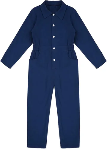 Vista 2 de YUUMIN Overol mecánico para niños, traje de caldera de color sólido, traje de Halloween