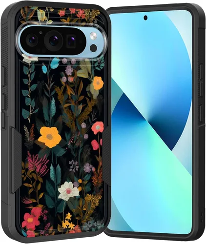 Vista 42 de Funda para Pixel 6A, Híbrida de Doble Capa de Servicio Pesado Resistente a Prueba de Golpes PC Duro + Funda Protectora de Silicona Suave para Google
