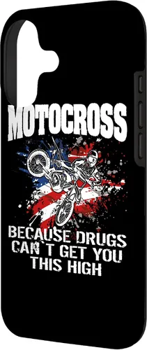 Vista 2 de Motocross Dirtbike MX Motorcycle Us Flag Case para iPhone 17