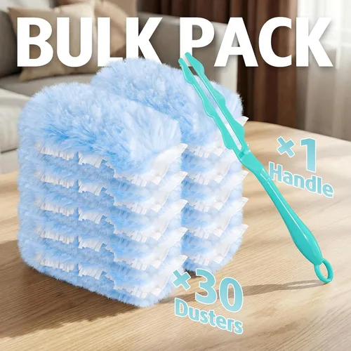 Vista 7 de Recambios de plumero para Swiffer Duster, 30 unidades con 1 mango de agarre 30 recambios + 1 mango