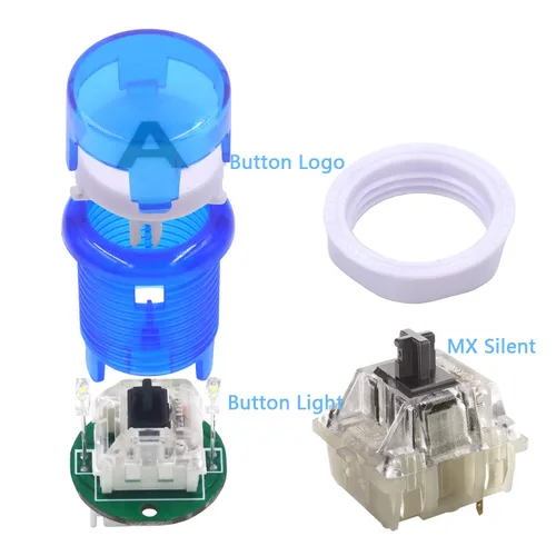 Vista 5 de SJJX Arcade Game LED DIY Kit Mechanical Keyboard Switch Arcade LED Button LED Joystick Controller Zero Delay USB Encoder for PC MAME Retropie JAMMA