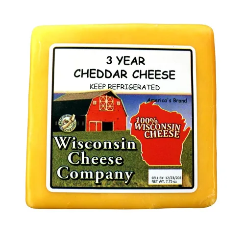 Vista 3 de Wisconsin Cheese Company - Caja de regalo 100% de queso cheddar envejecido de Wisconsin y galletas saladas - Cheddar envejecido