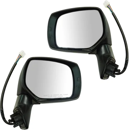 Vista 154 de TRQ Conjunto de 2 piezas de espejo lateral para conductor y pasajero, ajuste eléctrico, sin calefacción, sin memoria, color negro, compatible