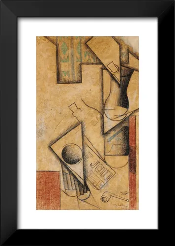 Vista 2 de ArtDirect Gris, Juan 18x24 Black Modern Framed Art Print Titled: Still Life of Newspaper