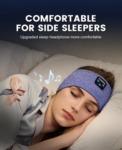 Vista 3 de Perytong: Audífonos para dormir de Bluetooth, diadema para dormir, ultra suave para durmientes laterales, regalos para dormir para hombres y mujeres