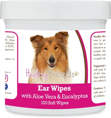 Vista 173 de Healthy Breeds Affenpinscher Toallitas de limpieza de oídos con aloe y eucalipto para perros, 100