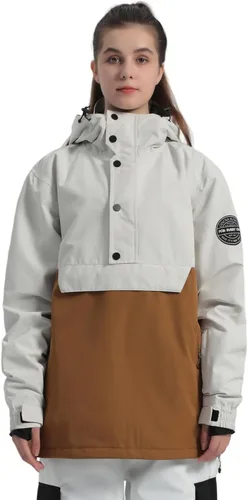 Vista 23 de GSOU SNOW - Chaqueta de esquí para mujer, abrigo de nieve, impermeable, cortavientos, chaqueta de snowboard, aislada, cálida, para invierno