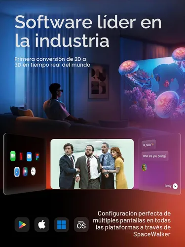 Vista 7 de VITURE Lentes Luma XR: pantalla ultra nítida de 146 pulgadas y 1200p, 1000 nits, 50° FOV, ajustes de atenuación, conexión USB-C para iPhone