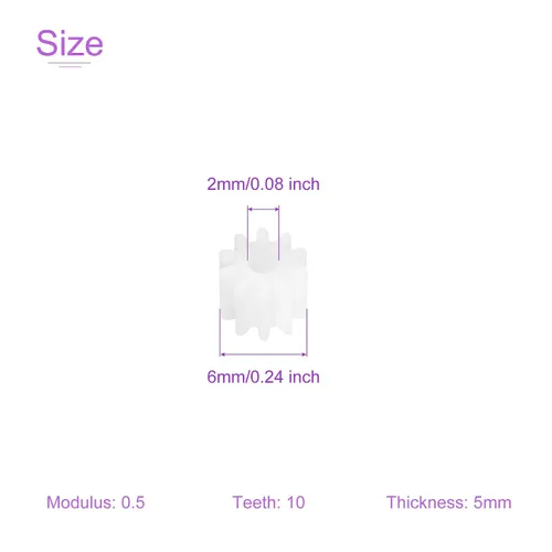 Vista 3 de DMiotech Paquete de 30 engranajes de plástico de 10 dientes, modelo 102A, engranajes helicoidales de plástico para objetos de manualidades