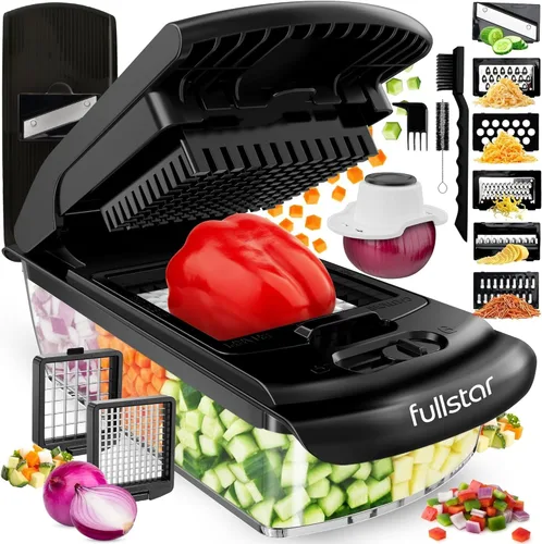 Vista 19 de Fullstar The Original Pro Chopper - Picador de verduras y espiralizador, picador de alimentos con recipiente, rebanador de frutas, accesorios