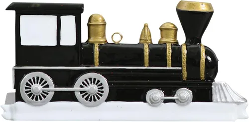 Vista 2 de Adorno de tren personalizado 2025 – Adorno Polar Express de tren de locomotora, regalos para viajeros internacionales, vehículo de Navidad
