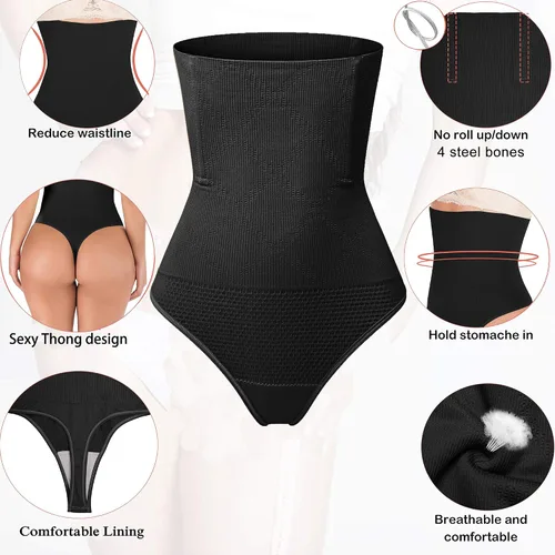 Vista 4 de Hioffer 328 - Tanga con faja moldeadora de cintura, reductor de abdomen, ropa
