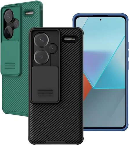 Vista 7 de Funda compatible con Xiaomi Redmi Note 13 Pro Plus, cubierta deslizante para lente de cámara, protección de privacidad, parte trasera de Azul
