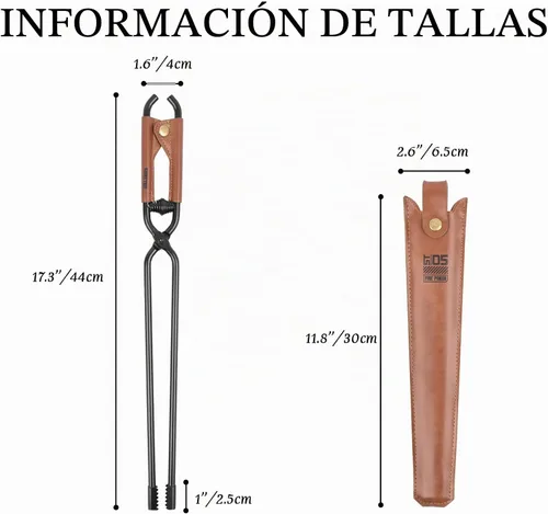 Vista 2 de OMUKY Pinzas para chimenea, pinzas de garra de tronco con cubierta de mango de piel sintética, herramienta de abrazadera para interior y exterior