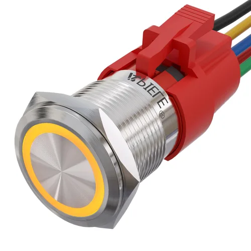 Vista 14 de APIELE Interruptor momentáneo de botón de encendido y apagado de 0.748 in de aleación de aluminio con cabezal de ojo de ángel LED de 12 V
