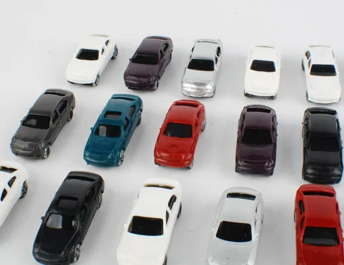 Vista 2 de NWFashion 100 unidades de autos pintados en miniatura 1:100 para paisajes de calle/estacionamiento (1:100 2.008 in)