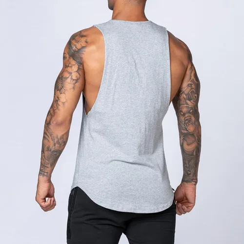 Vista 3 de LONGBIDA Camisetas sin mangas para hombre, camiseta de gimnasio sin mangas, para culturismo, fitness, muscular, camisetas