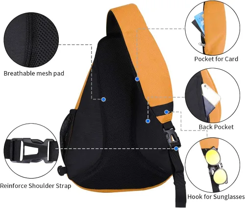 Vista 3 de WATERFLY - Mochila casual tipo bandolera, para llevar en el pecho