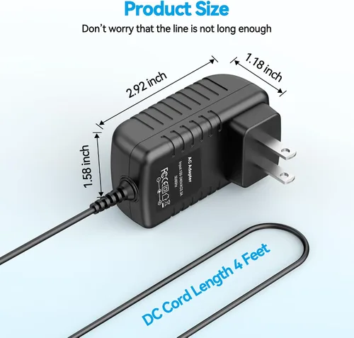 Vista 3 de Charger Compatible with Yealink PS5V2000US Compatible with Yealink SIP Phones: T54W, T29G, T46S, T46U, T48S, T48U, T52S, T54S, T56A, T58V, T58A