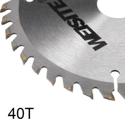 Vista 4 de uxcell Hoja de sierra circular de 6", eje 40T de 1" con anillo de 7/8", sierra de corte con punta de carburo TCT de madera