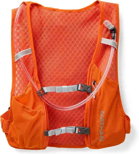 Vista 10 de Nathan QuickStart - Chaleco de hidratación con vejiga o frascos, bolsillos de almacenamiento, tela transpirable que absorbe la humedad, correas