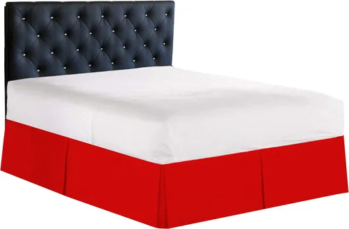 Vista 18 de Falda de cama plisada 100% algodón de 800 hilos, con volantes plisados de lujo, moderna calidad de hotel, fácil ajuste con caída a medida de 18