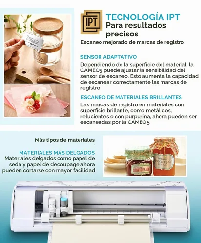 Vista 4 de Silhouette America Cameo 5 Alpha (α) Máquina de corte inteligente, Bianco Carrara (paquete Deluxe) – Incluye software de estudio, 36 hojas
